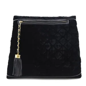 Chanel Black Velvet Hand Warmer Clutch