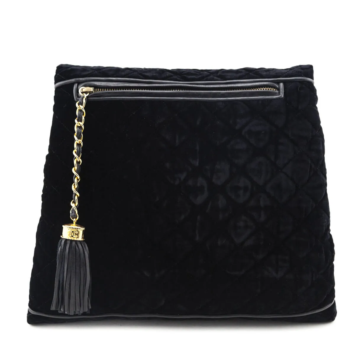 Chanel Black Velvet Hand Warmer Clutch