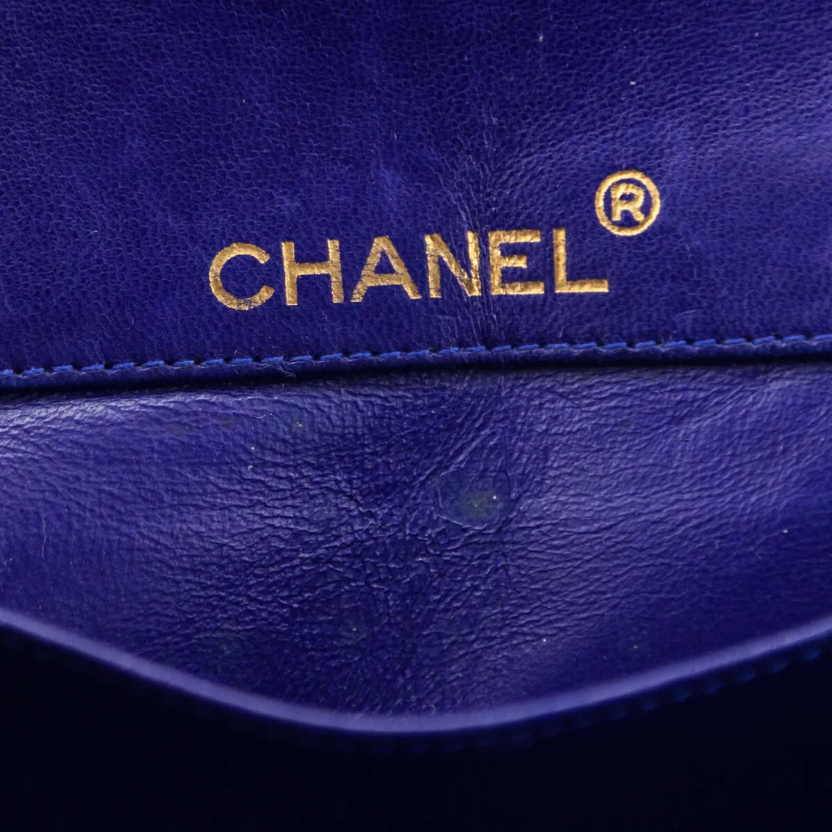 Chanel Blue Lambskin Quilted Vintage Pointed Flap Bag