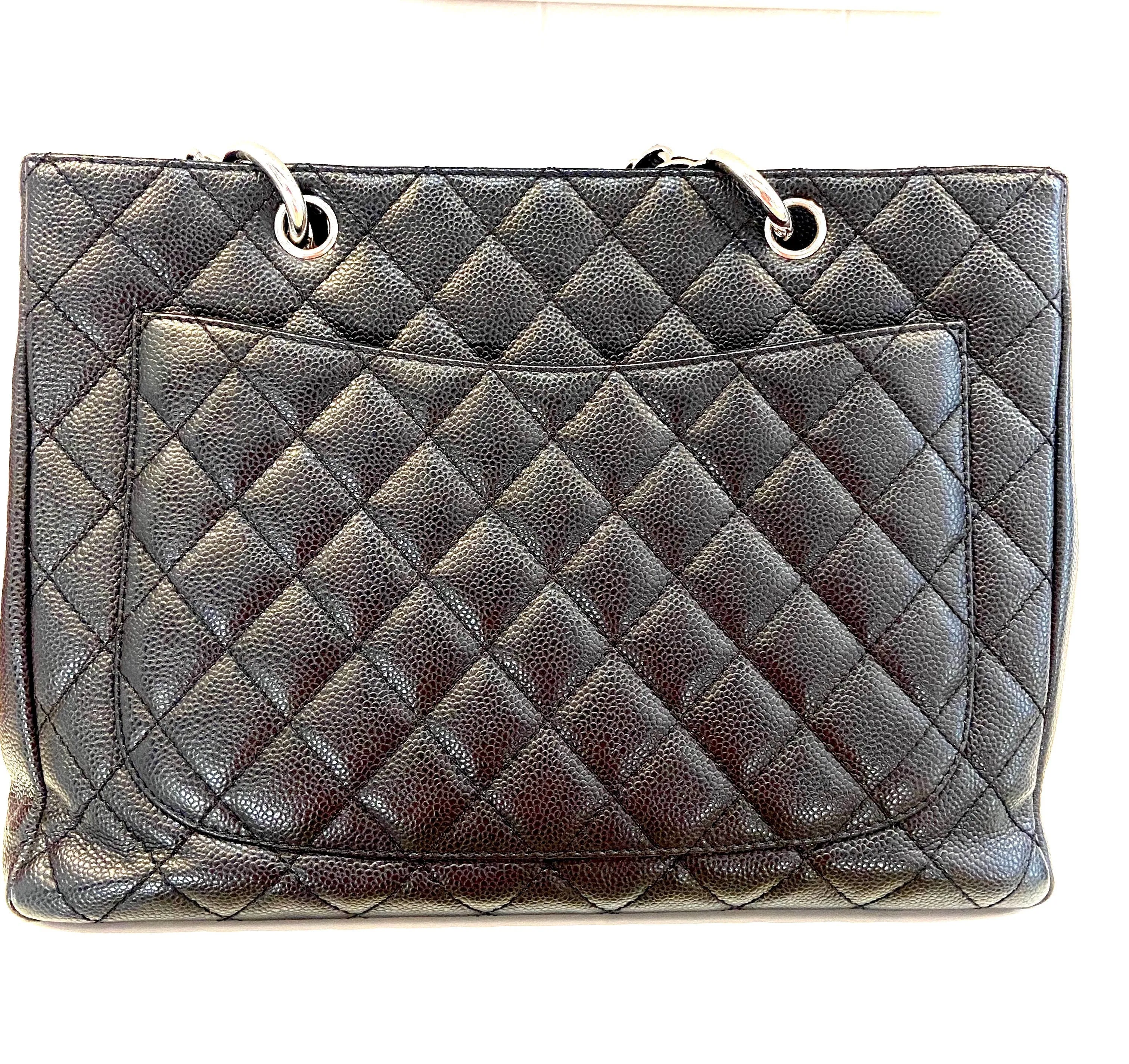 CHANEL CAVIAR QUILTED LEATHER GST TOTE BAG