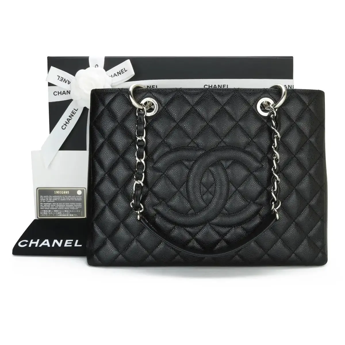 CHANEL CAVIAR QUILTED LEATHER GST TOTE BAG