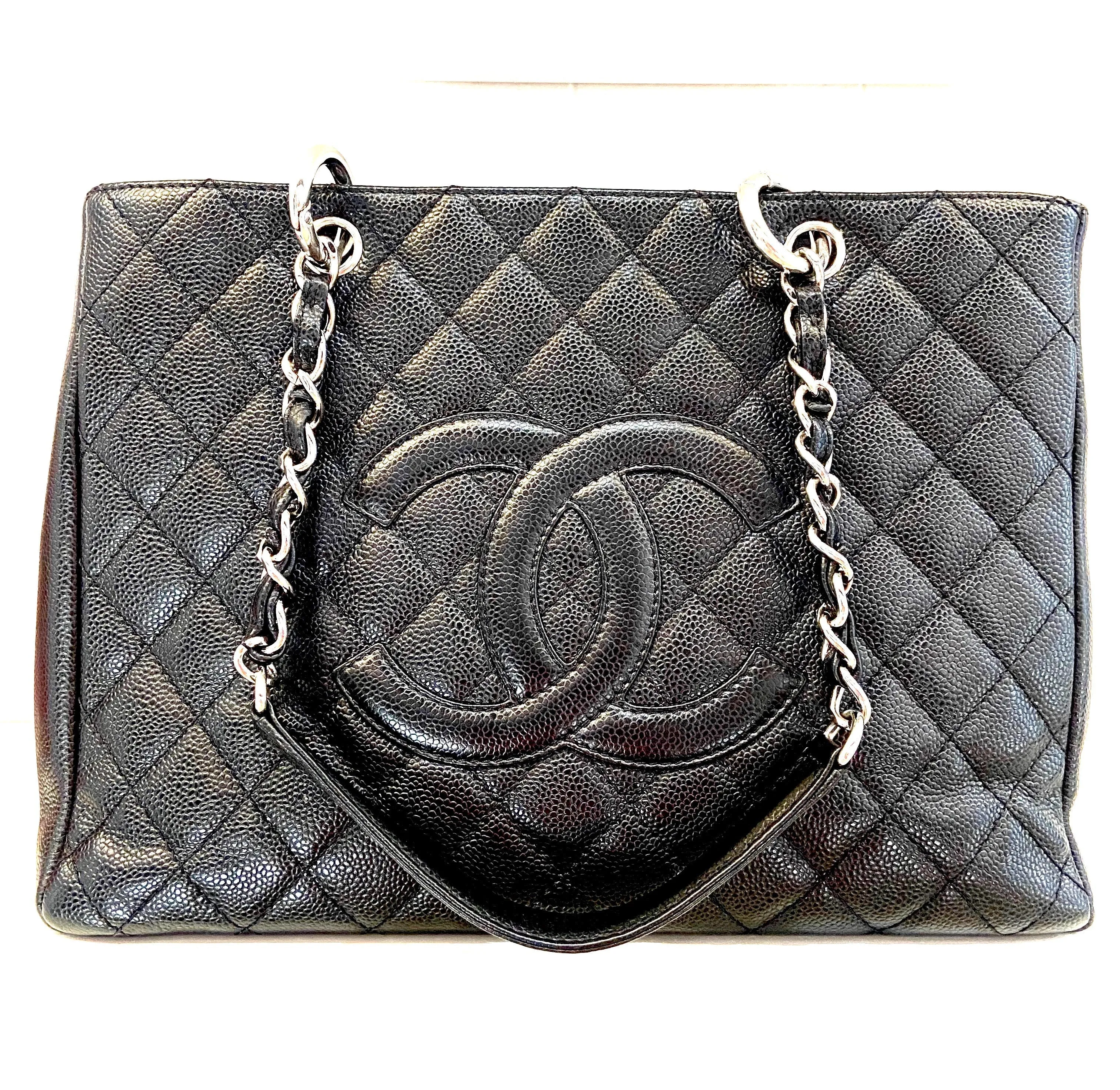 CHANEL CAVIAR QUILTED LEATHER GST TOTE BAG