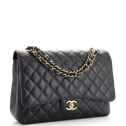CHANEL CAVIAR QUILTED MAXI DOUBLE FLAP BAG