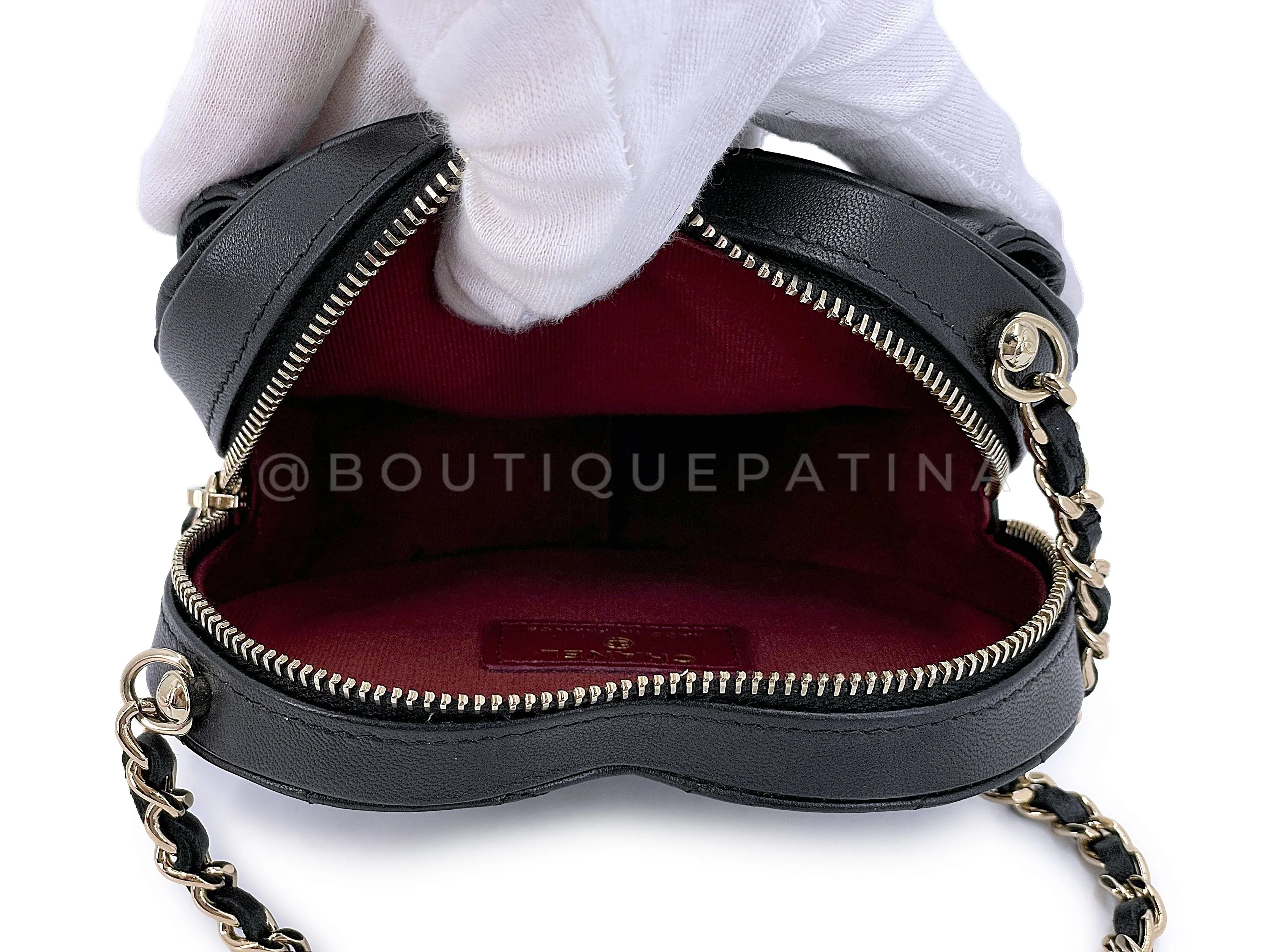 Chanel CC In Love Black Heart Bag Mini Crossbody GHW