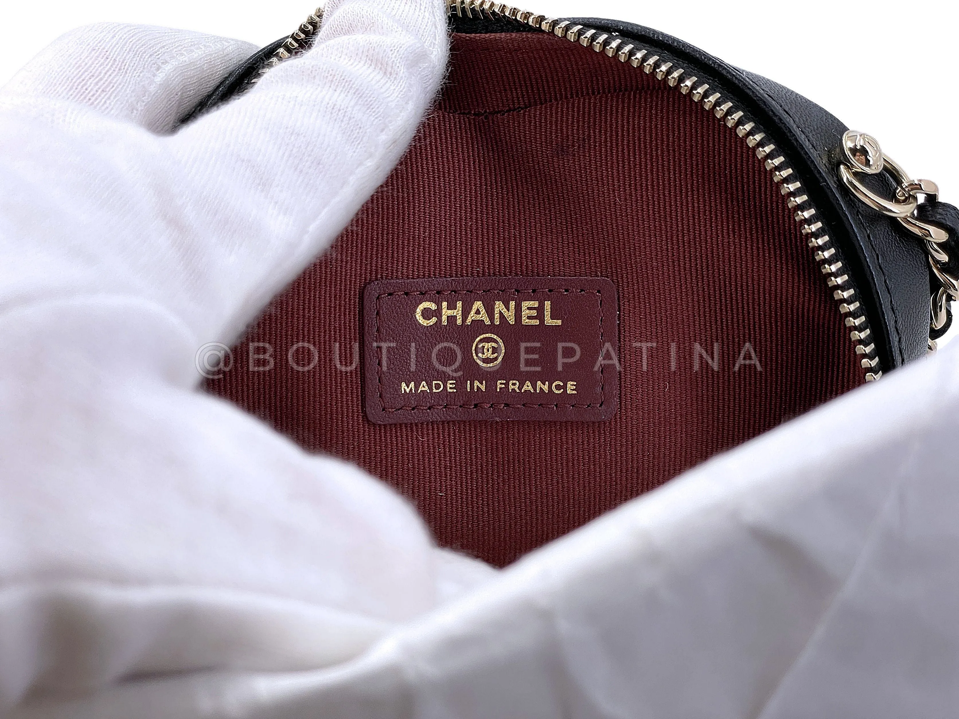 Chanel CC In Love Black Heart Bag Mini Crossbody GHW