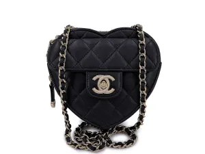 Chanel CC In Love Black Heart Bag Mini Crossbody GHW