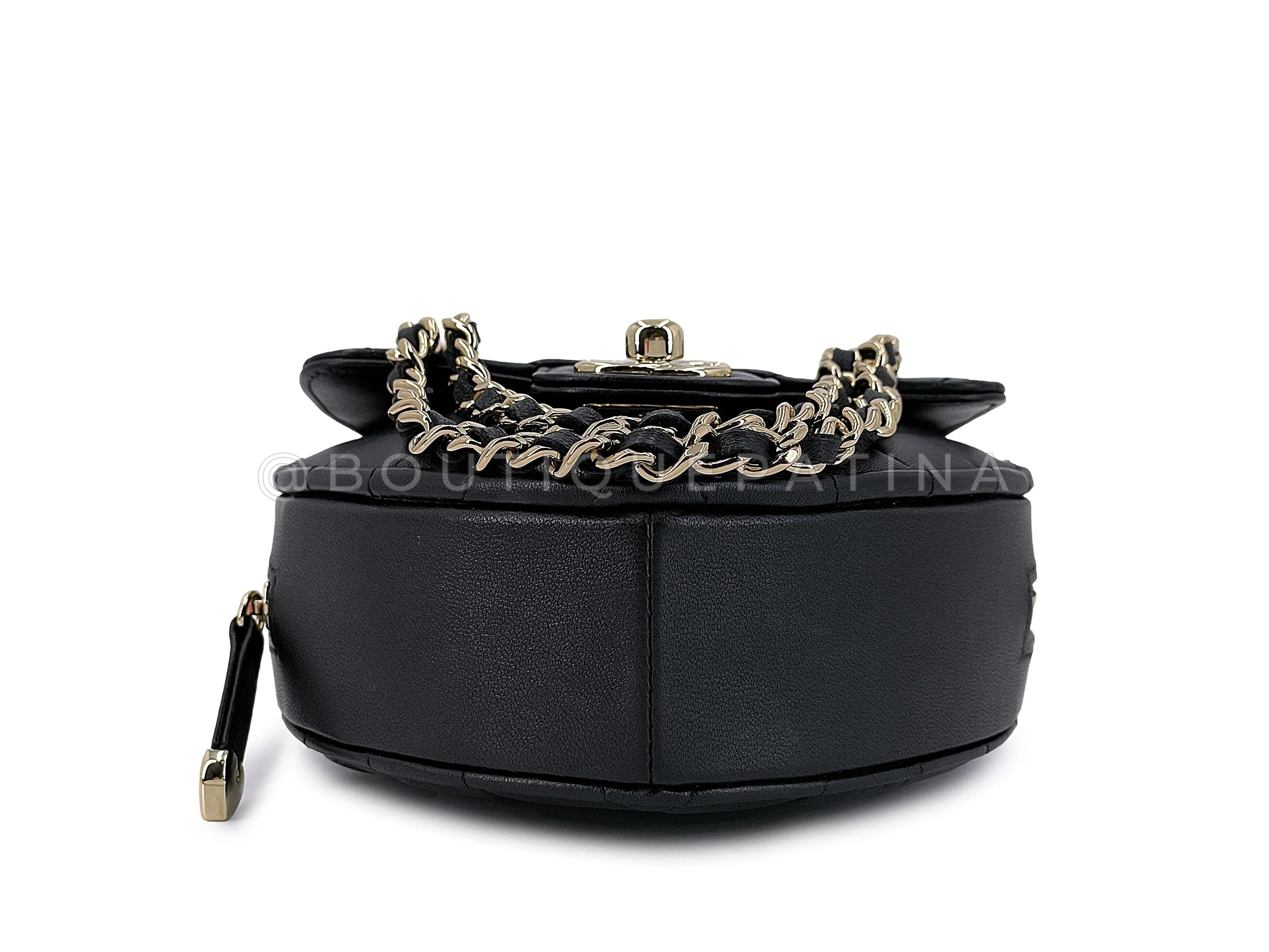 Chanel CC In Love Black Heart Bag Mini Crossbody GHW