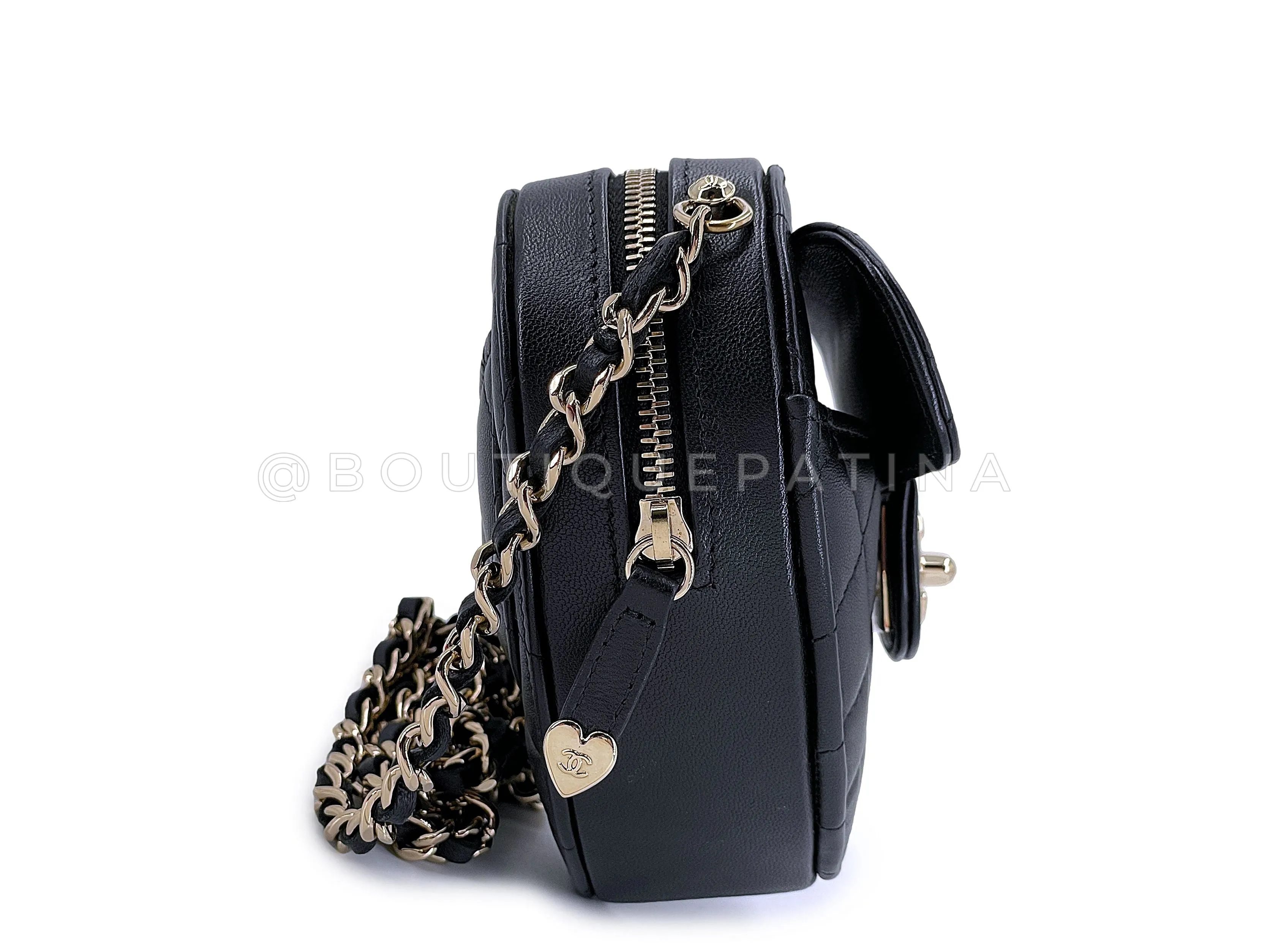 Chanel CC In Love Black Heart Bag Mini Crossbody GHW