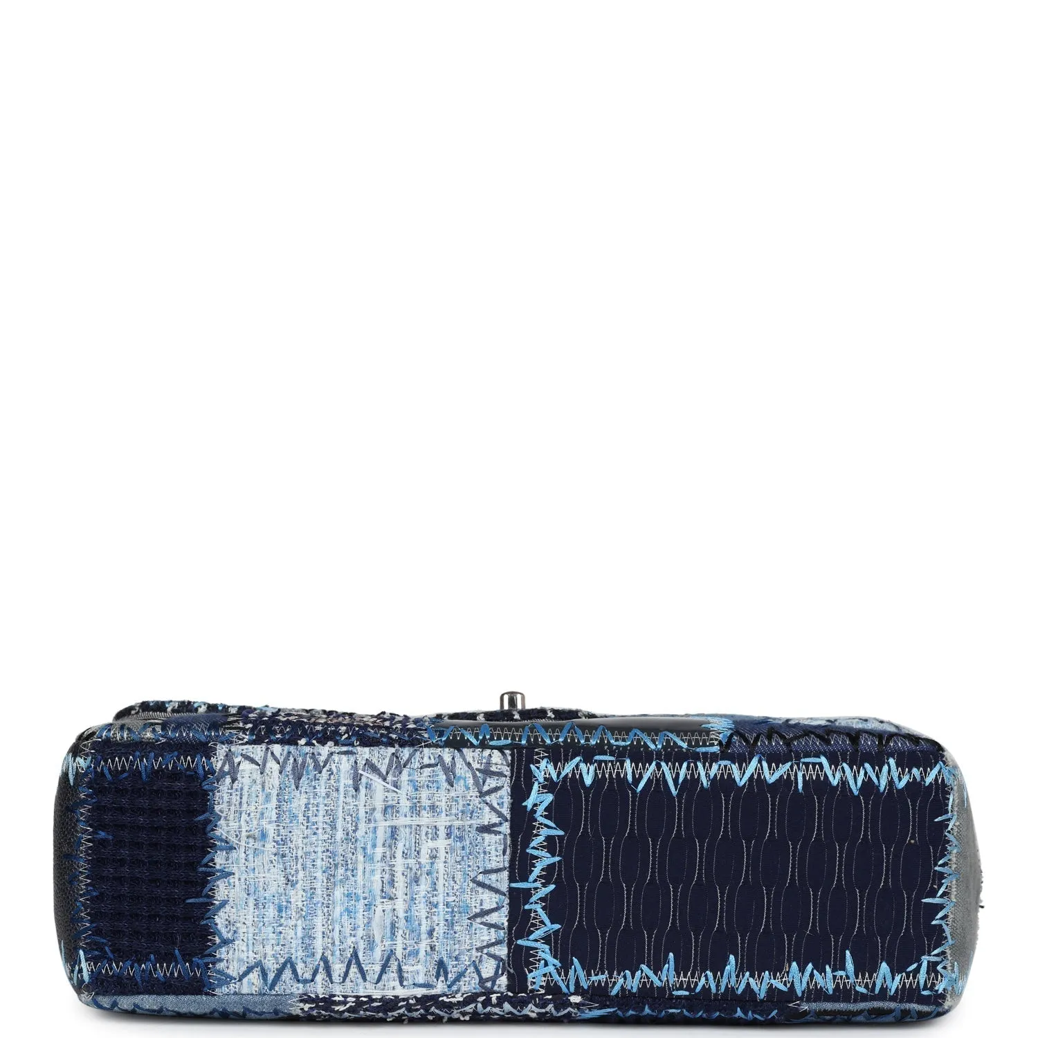 Chanel Jumbo Flap Bag Blue Patchwork Denim Silver Hardware