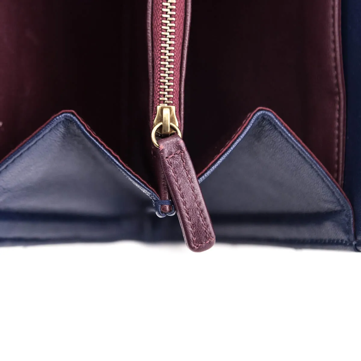 Chanel Navy Quilted Sheepskin Beauty Lock Clutch