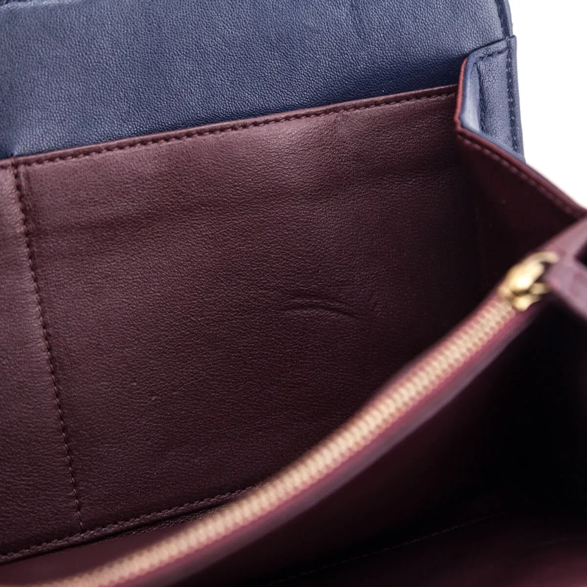 Chanel Navy Quilted Sheepskin Beauty Lock Clutch