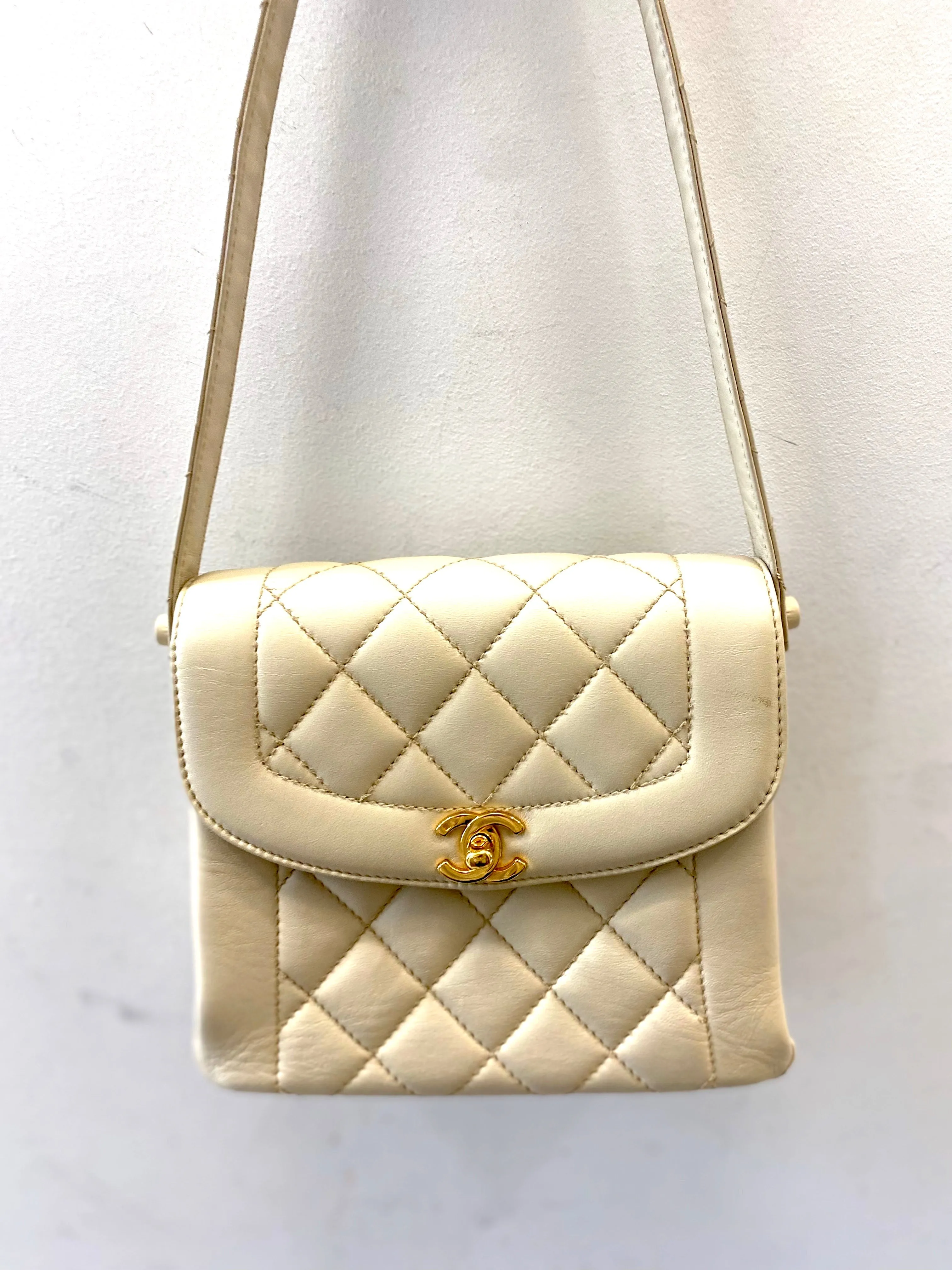 CHANEL QUILTED LAMBSKIN DIANA SHOULDER BAG