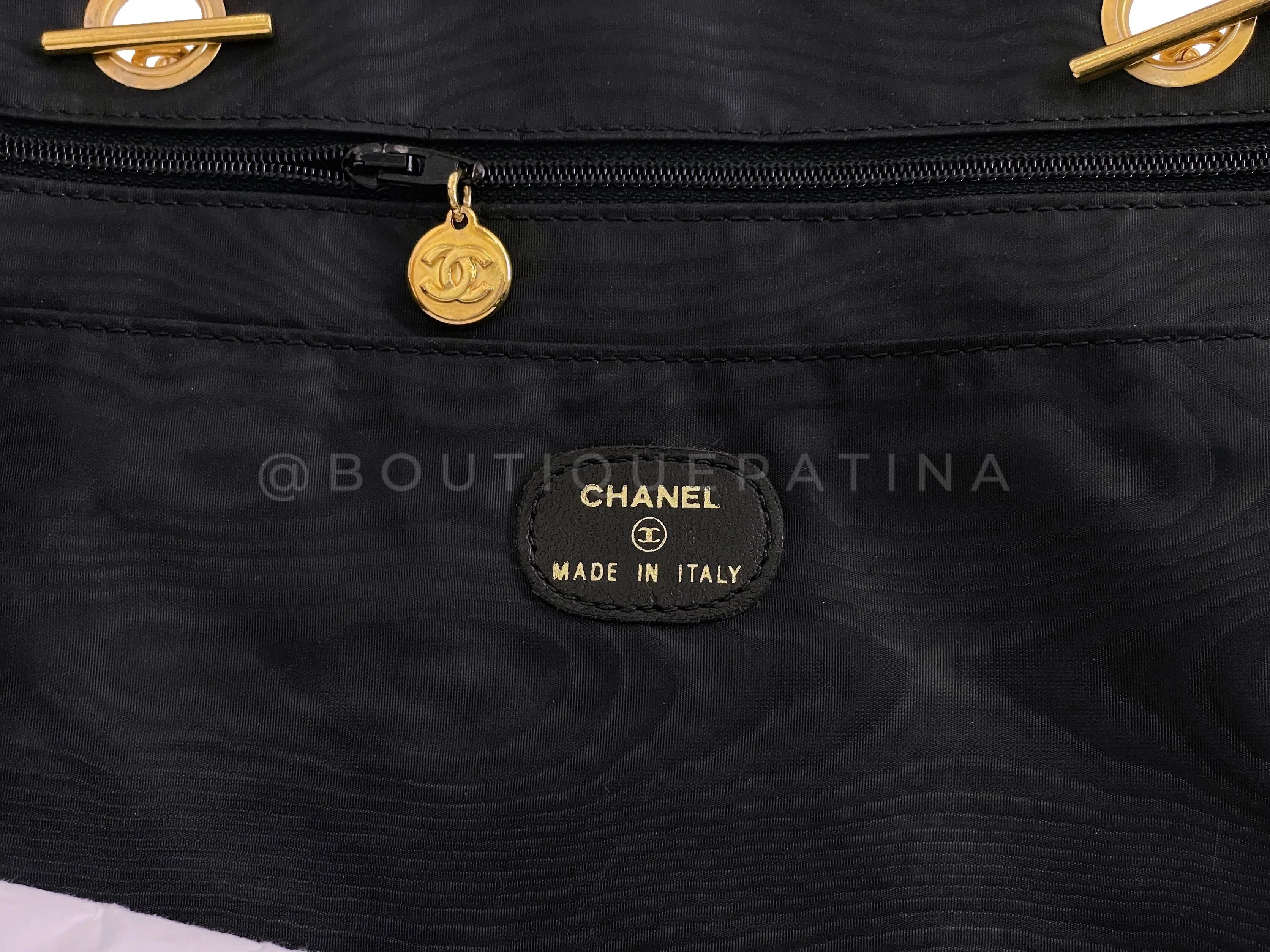 Chanel Vintage Dark Green Caviar Portfolio Laptop Work Tote Bag 24k GHW