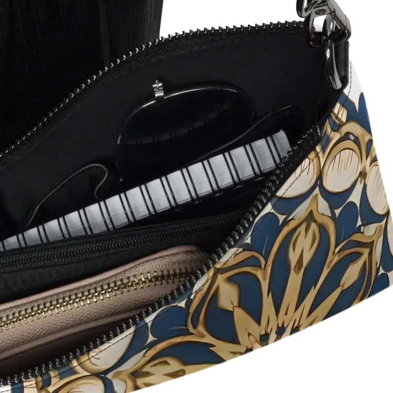 Chic Mandal Pattern Faux Leather Crossbody Bag