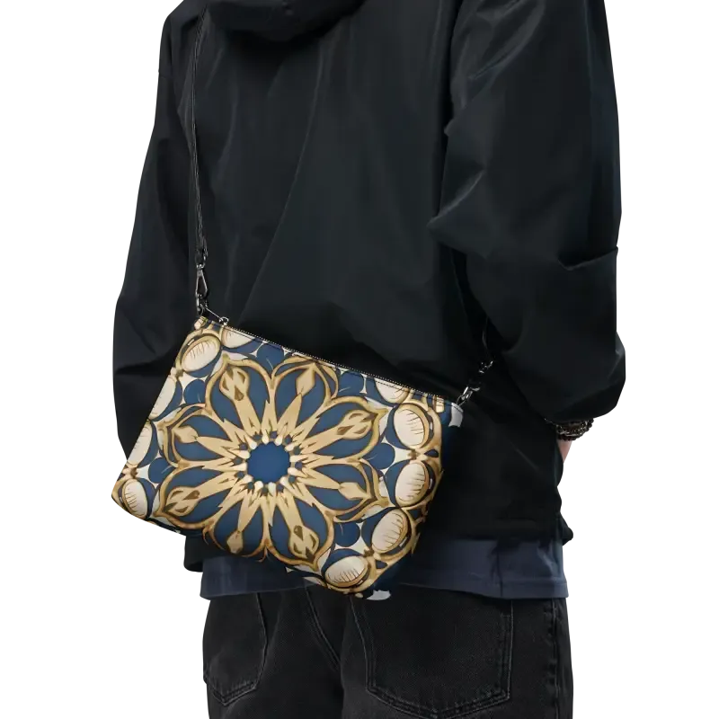 Chic Mandal Pattern Faux Leather Crossbody Bag