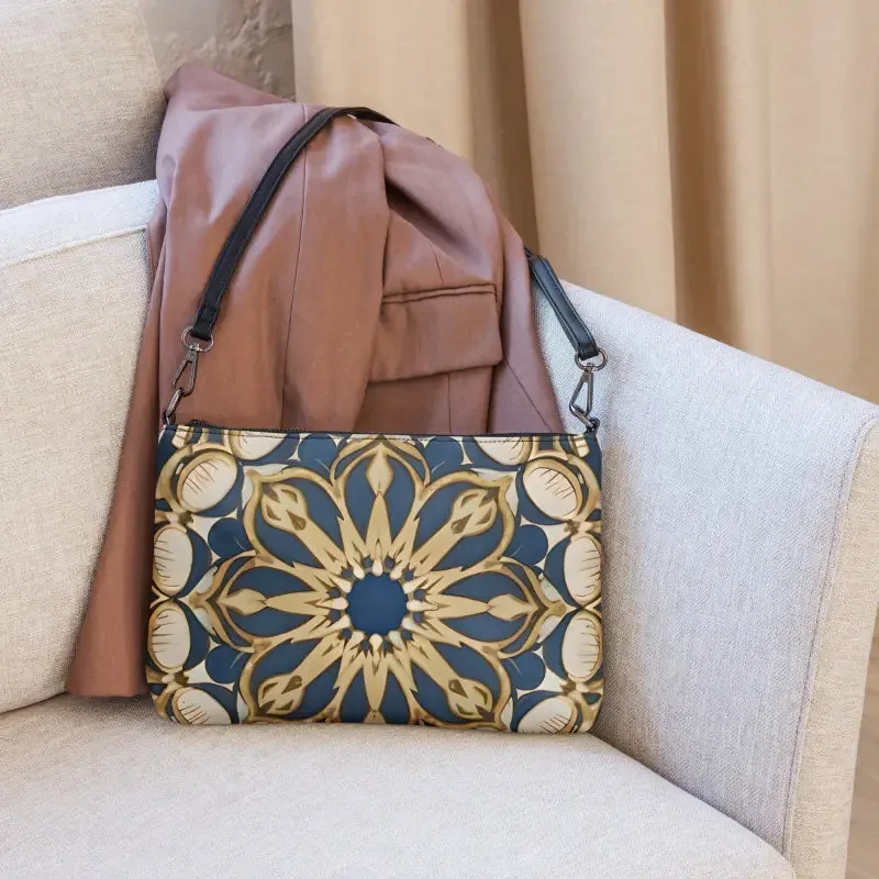 Chic Mandal Pattern Faux Leather Crossbody Bag
