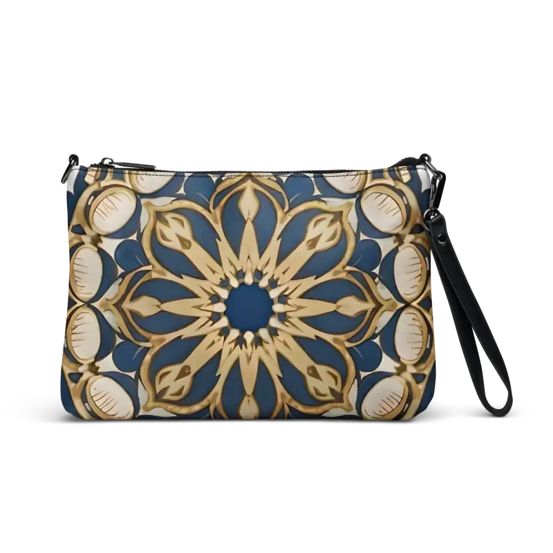 Chic Mandal Pattern Faux Leather Crossbody Bag