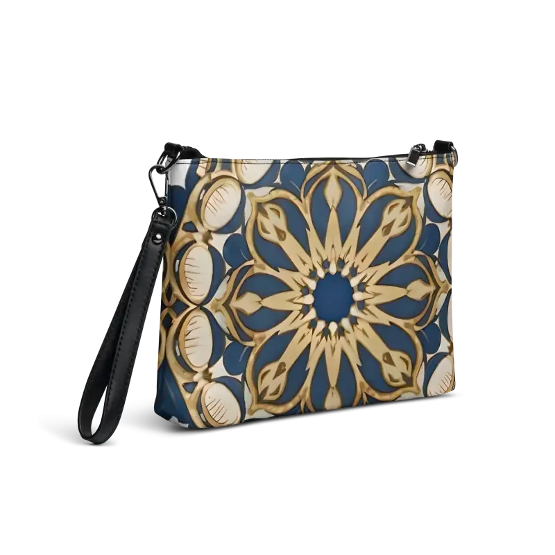Chic Mandal Pattern Faux Leather Crossbody Bag