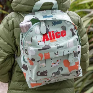 Children's Personalised Backpack With Cat Design