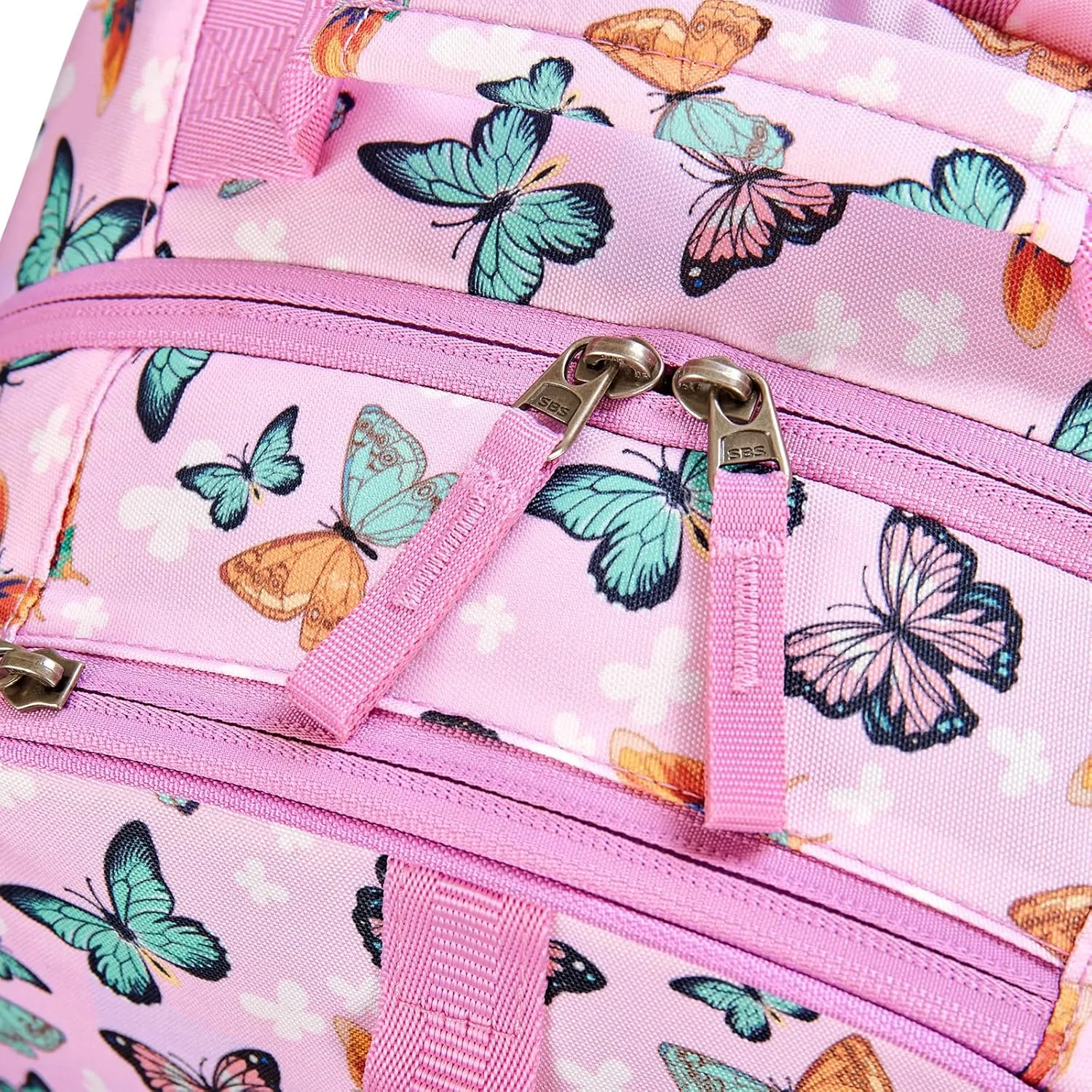 Choco Mocha Butterfly Backpack for Girls, Kids School Backpacks Girls Backpacks Ages 6-8, Kindergarten Bookbag Girl Elementary School Bag 17 Inch, Pink