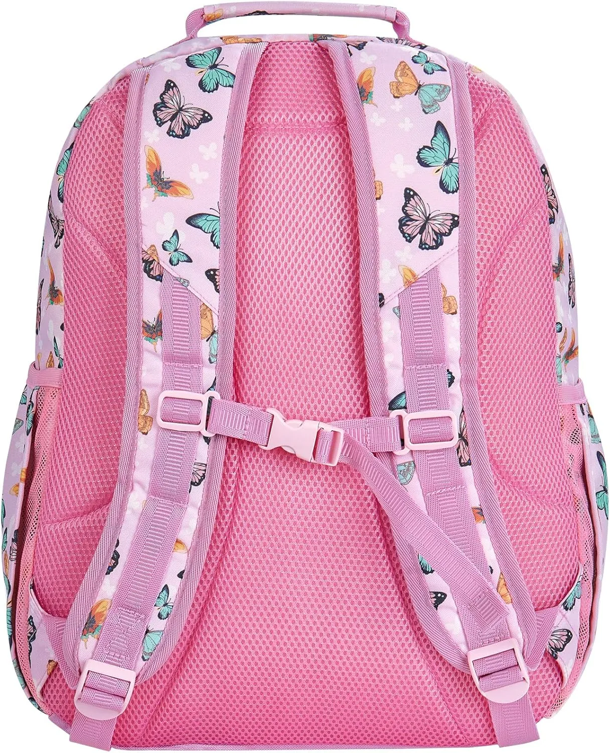 Choco Mocha Butterfly Backpack for Girls, Kids School Backpacks Girls Backpacks Ages 6-8, Kindergarten Bookbag Girl Elementary School Bag 17 Inch, Pink
