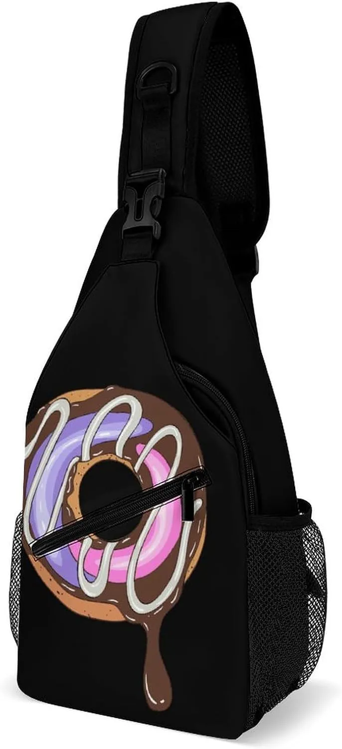 Chocolate Doughnut Chest Bag for Men Backpack Crossbody Sling Bags Travel Daypack for Outdoors Hiking