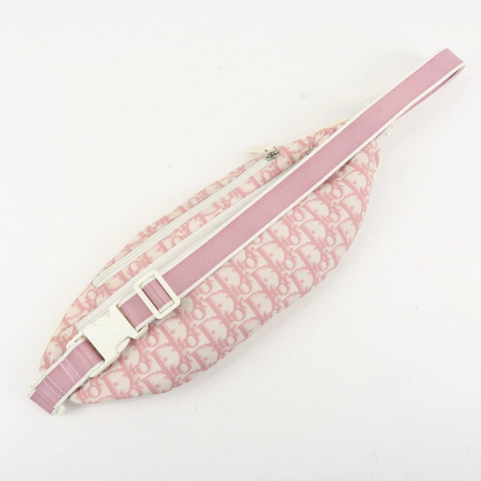 Christian Dior Trotter No.2 Nylon Patent Leather Waist Bag Pink Used