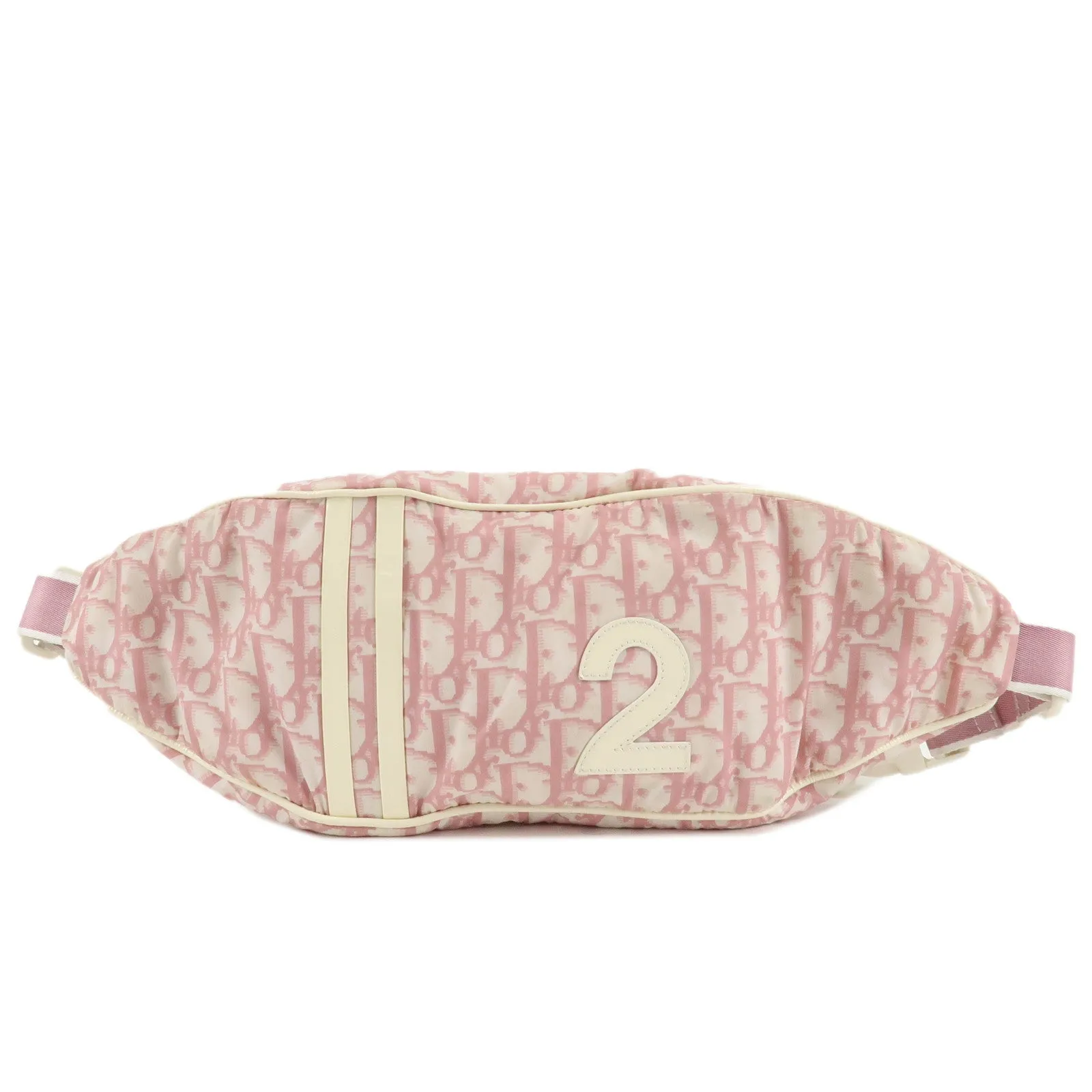 Christian Dior Trotter No.2 Nylon Patent Leather Waist Bag Pink Used