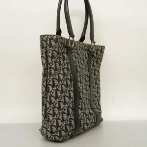 CHRISTIAN DIOR  Trotter Tote Bag Women's Canvas,Leather Tote Bag Navy