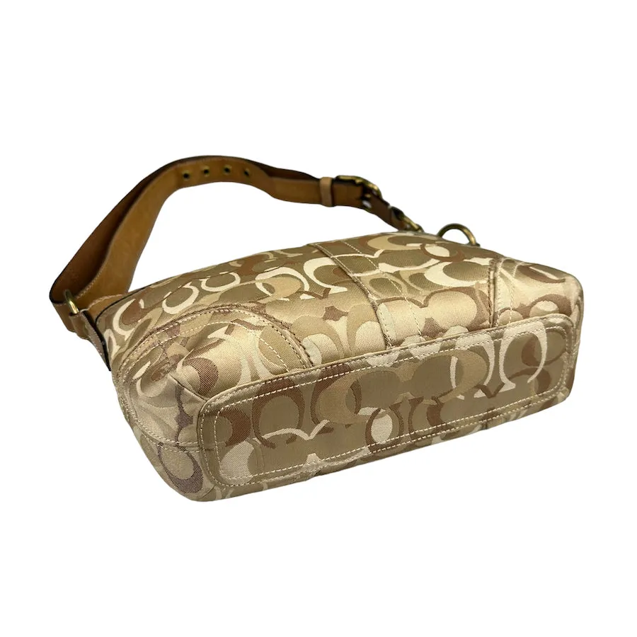COACH BEIGE SIGNATURE UNDERARM BAG