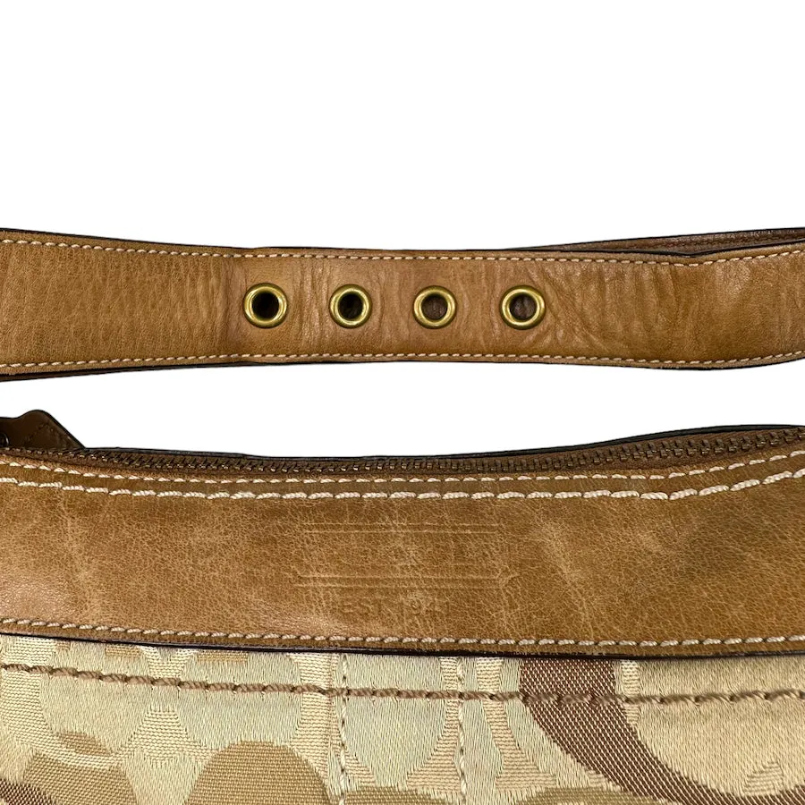 COACH BEIGE SIGNATURE UNDERARM BAG