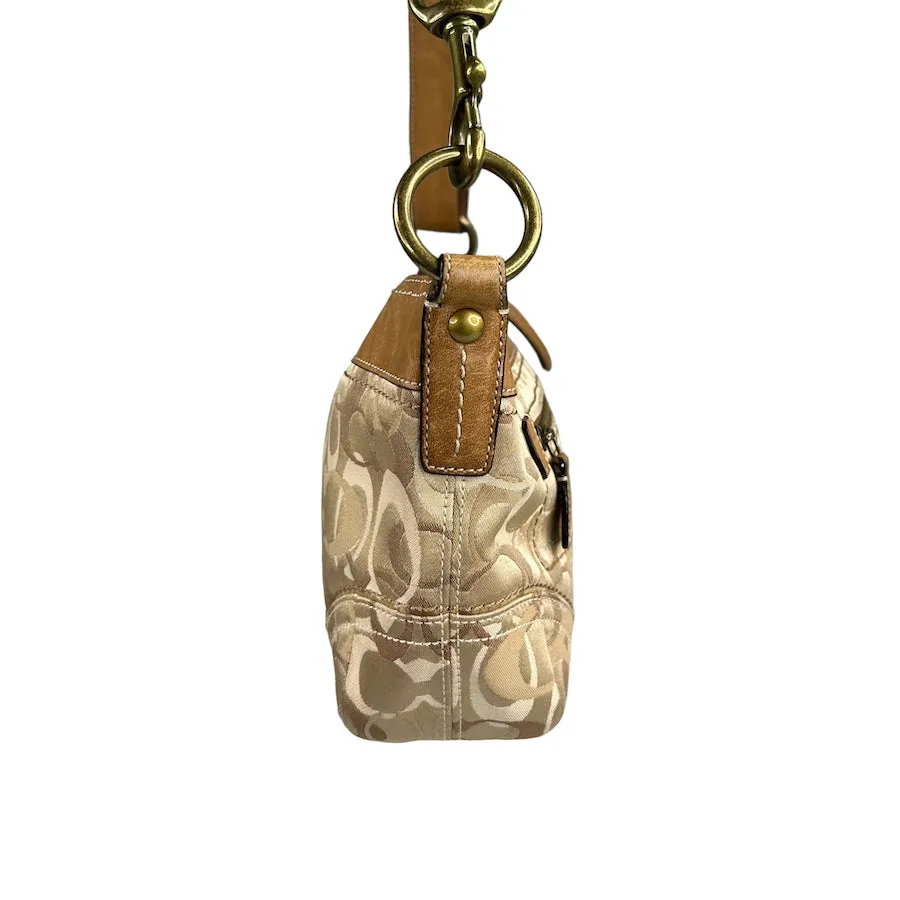 COACH BEIGE SIGNATURE UNDERARM BAG