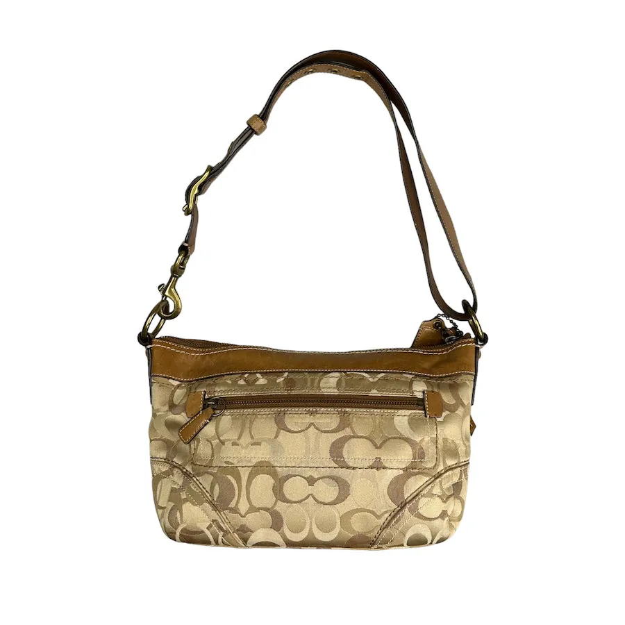 COACH BEIGE SIGNATURE UNDERARM BAG