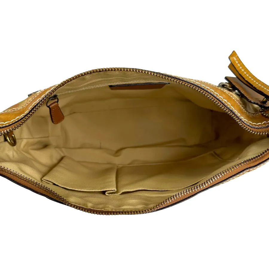 COACH BEIGE SIGNATURE UNDERARM BAG