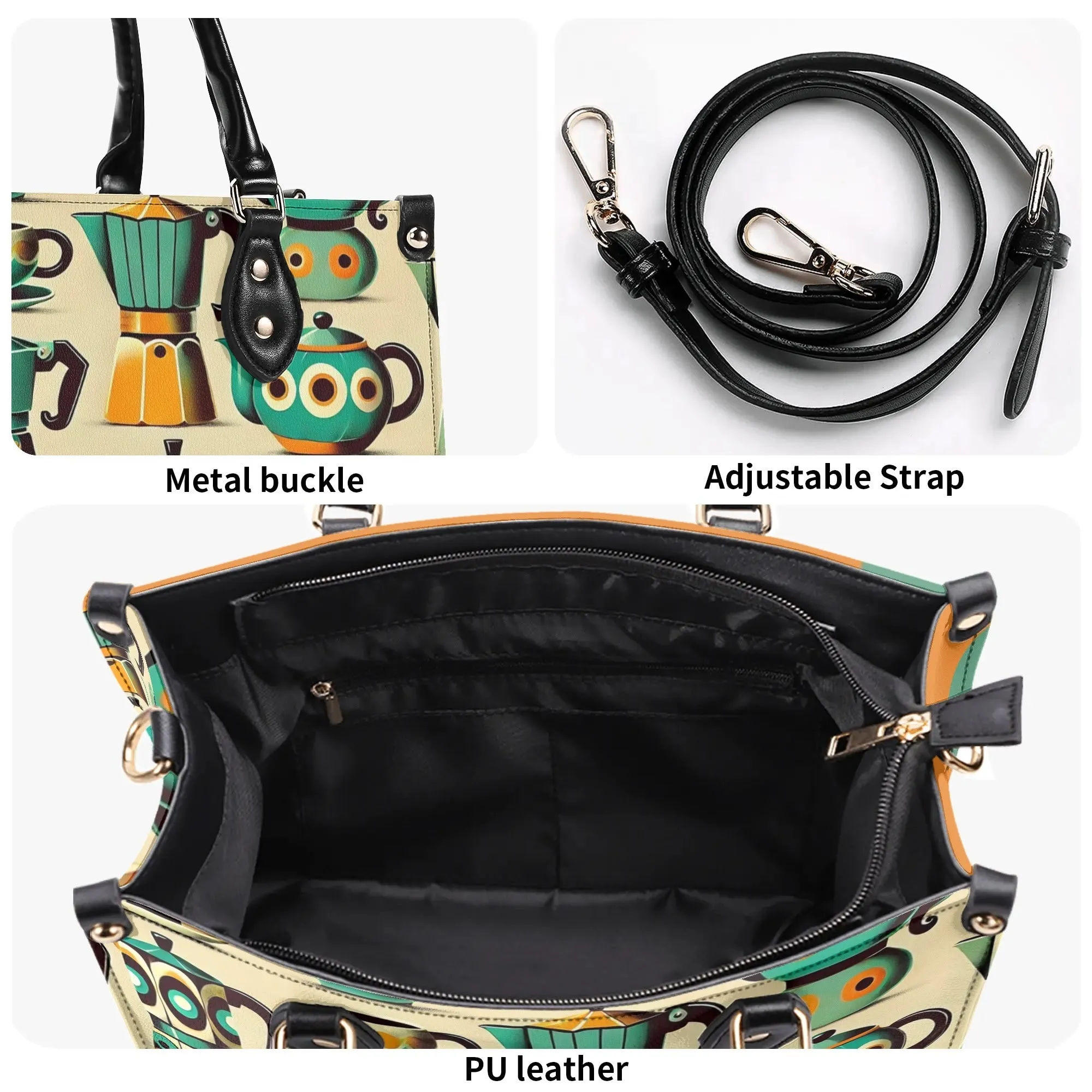 Coffee Lover, Mid Mod Kitschy Retro, State Of Texas Handbag