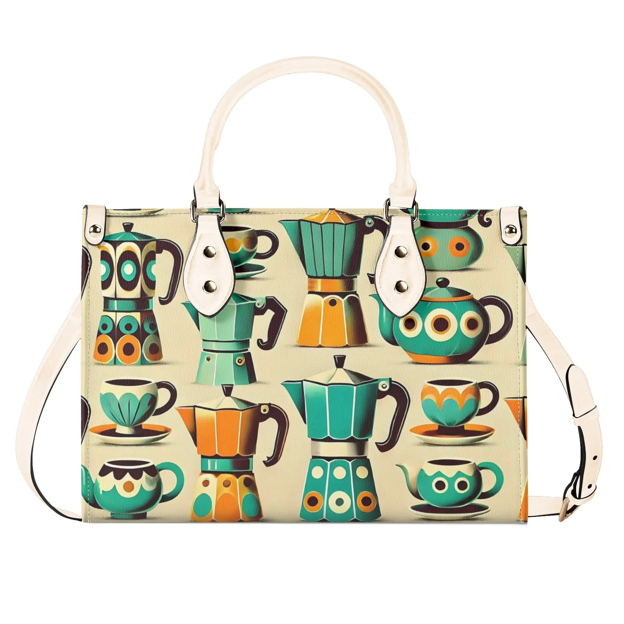 Coffee Lover, Mid Mod Kitschy Retro, State Of Texas Handbag