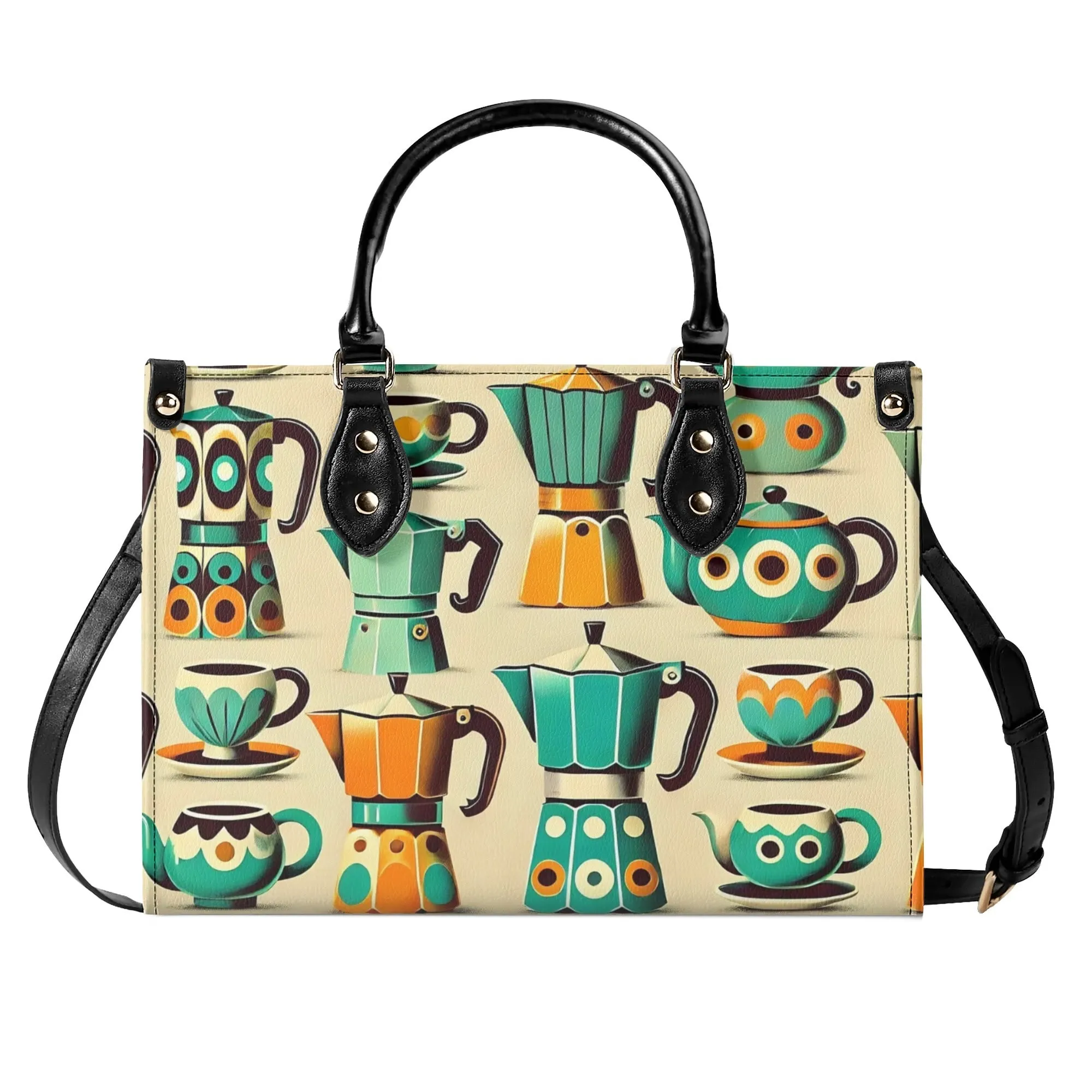 Coffee Lover, Mid Mod Kitschy Retro, State Of Texas Handbag