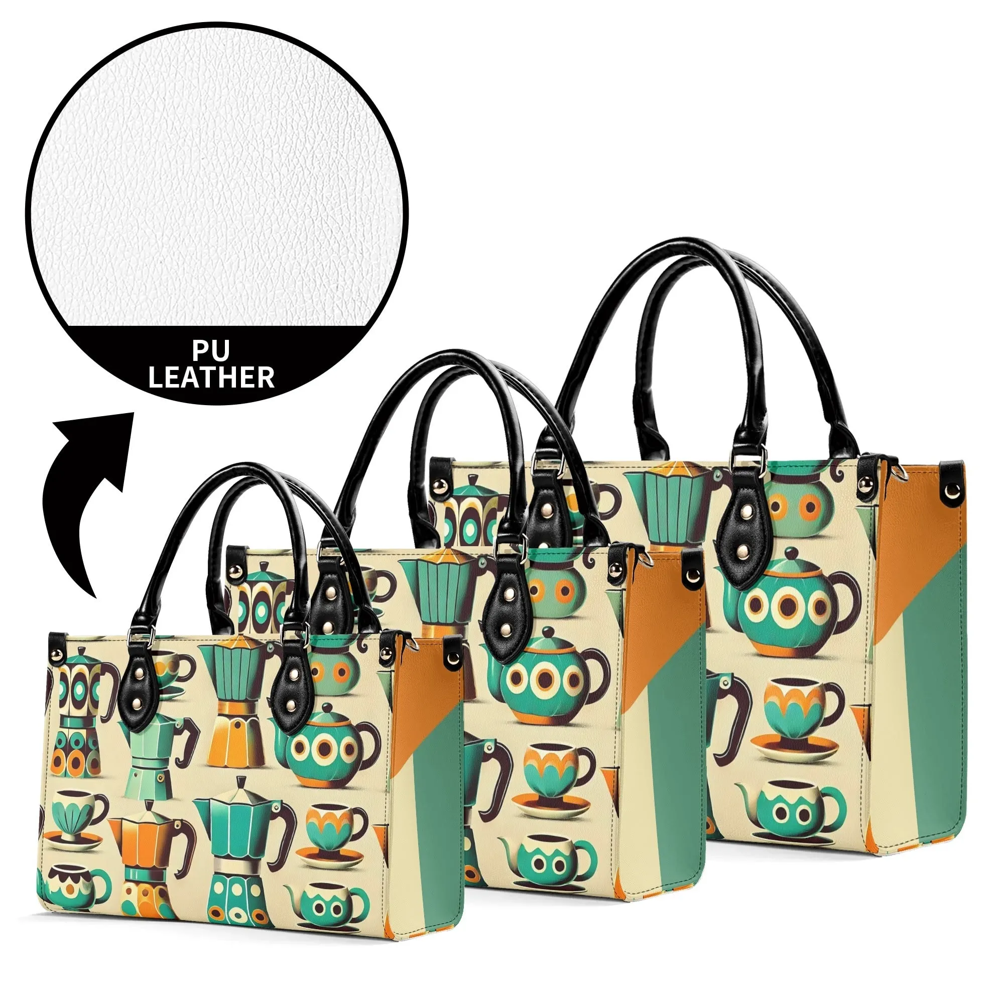 Coffee Lover, Mid Mod Kitschy Retro, State Of Texas Handbag