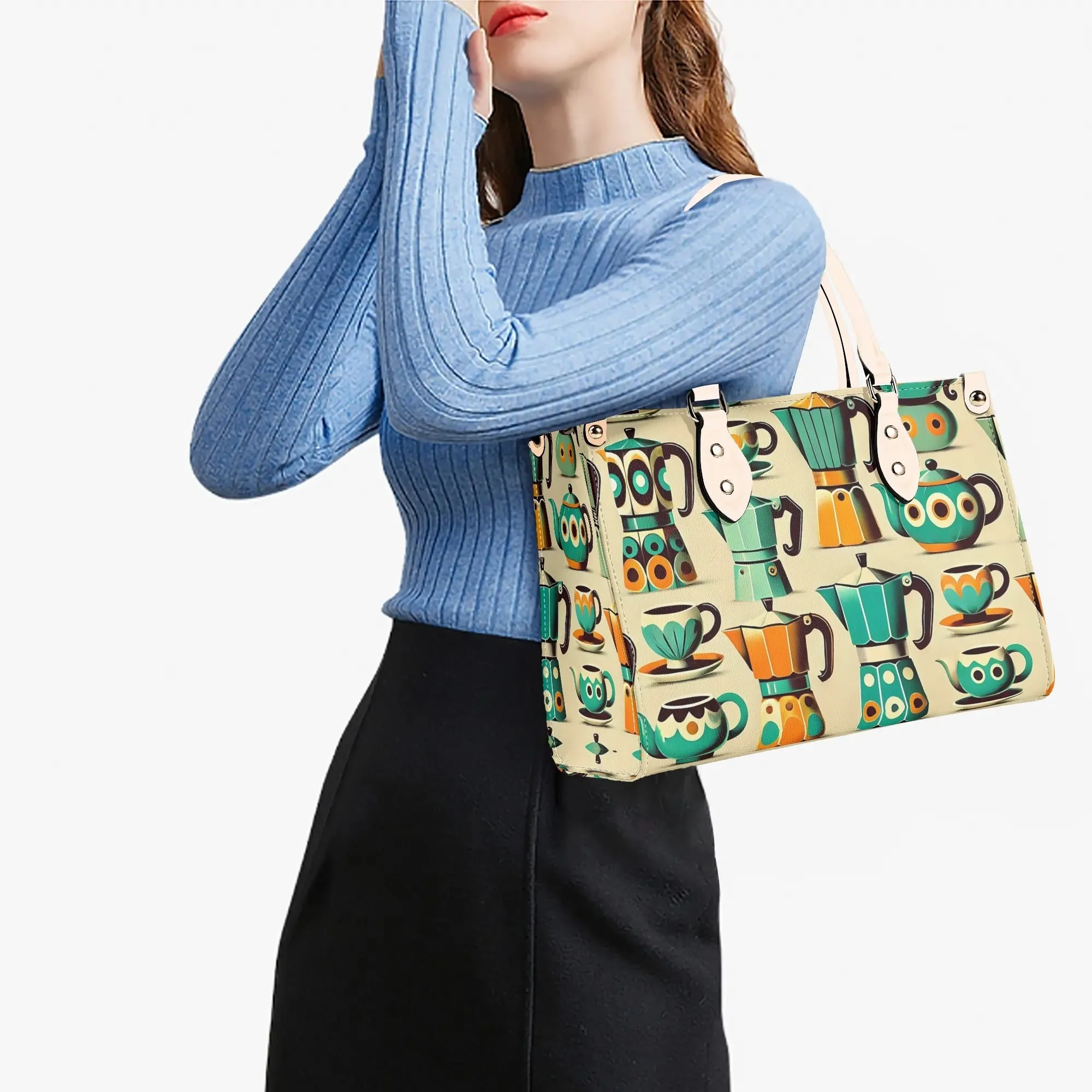 Coffee Lover, Mid Mod Kitschy Retro, State Of Texas Handbag