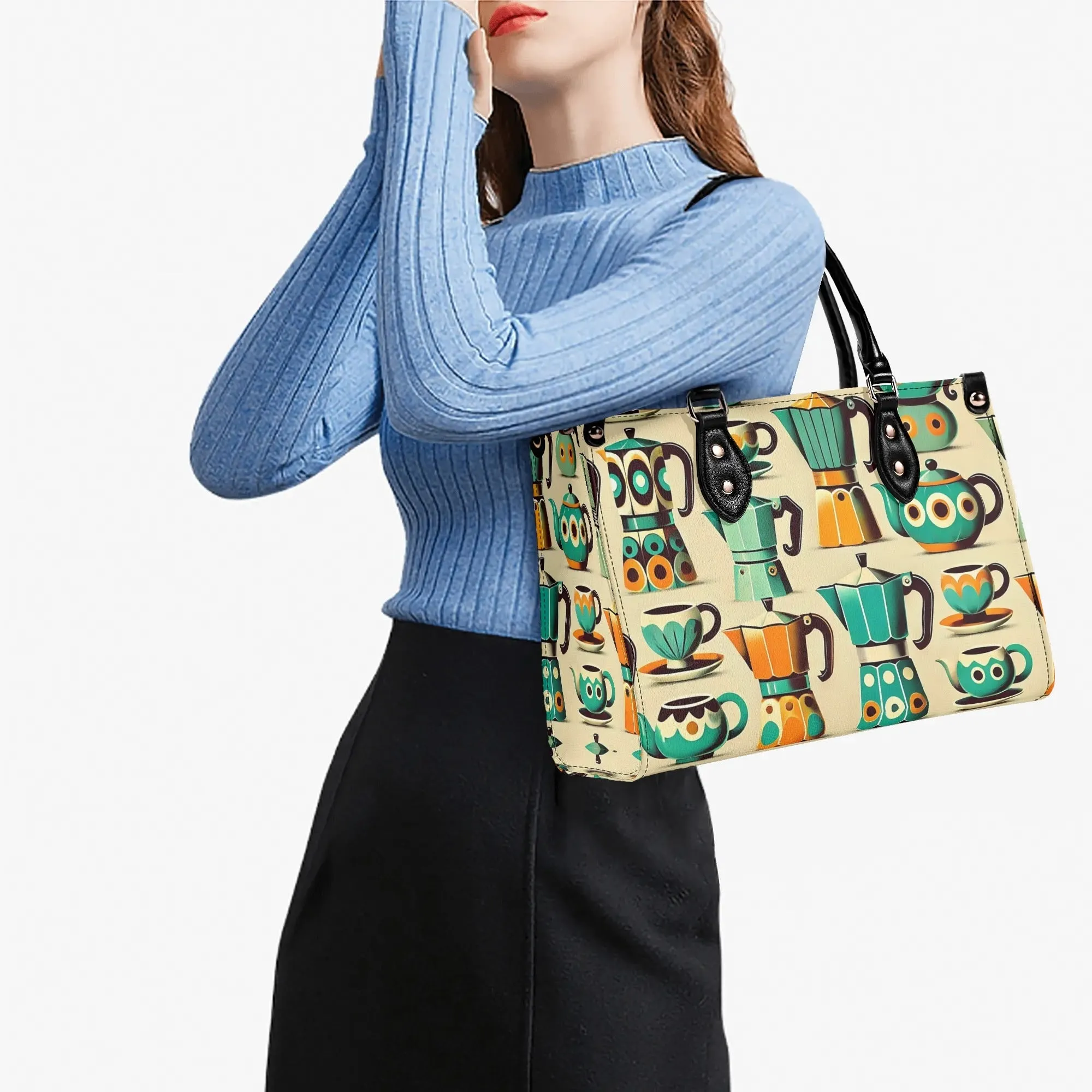 Coffee Lover, Mid Mod Kitschy Retro, State Of Texas Handbag