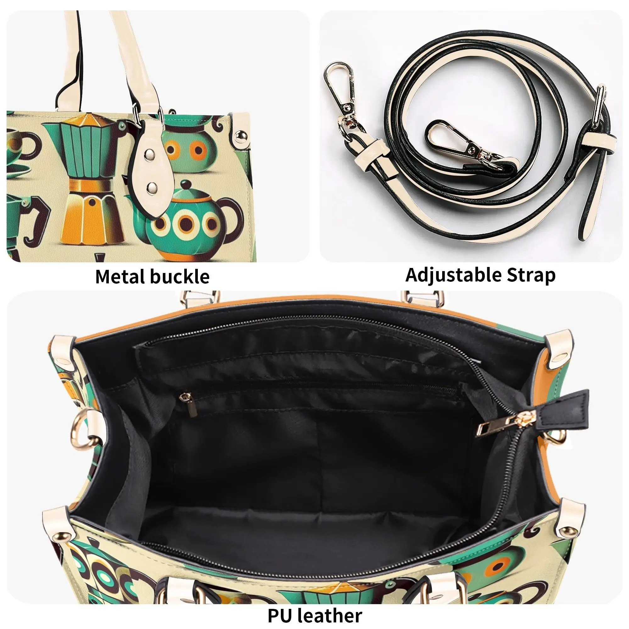 Coffee Lover, Mid Mod Kitschy Retro, State Of Texas Handbag