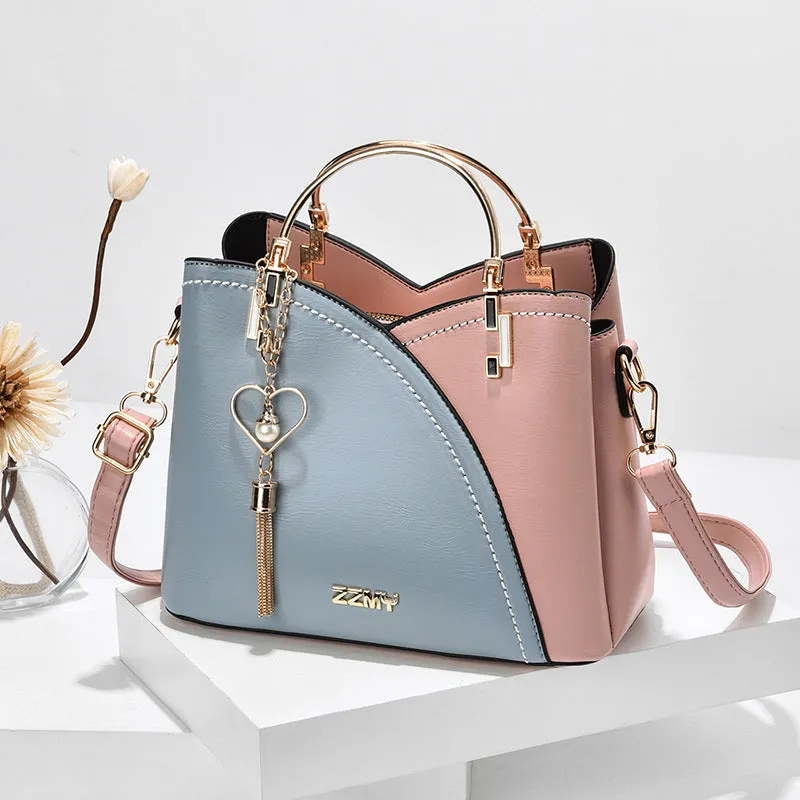 Color Block Tassel Charm Handbag - GlamzLife