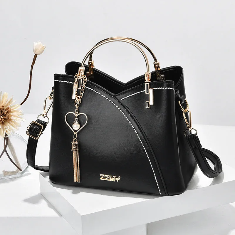 Color Block Tassel Charm Handbag - GlamzLife