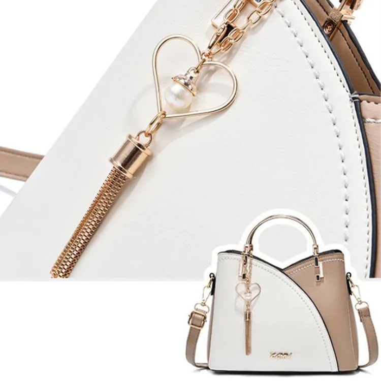 Color Block Tassel Charm Handbag - GlamzLife