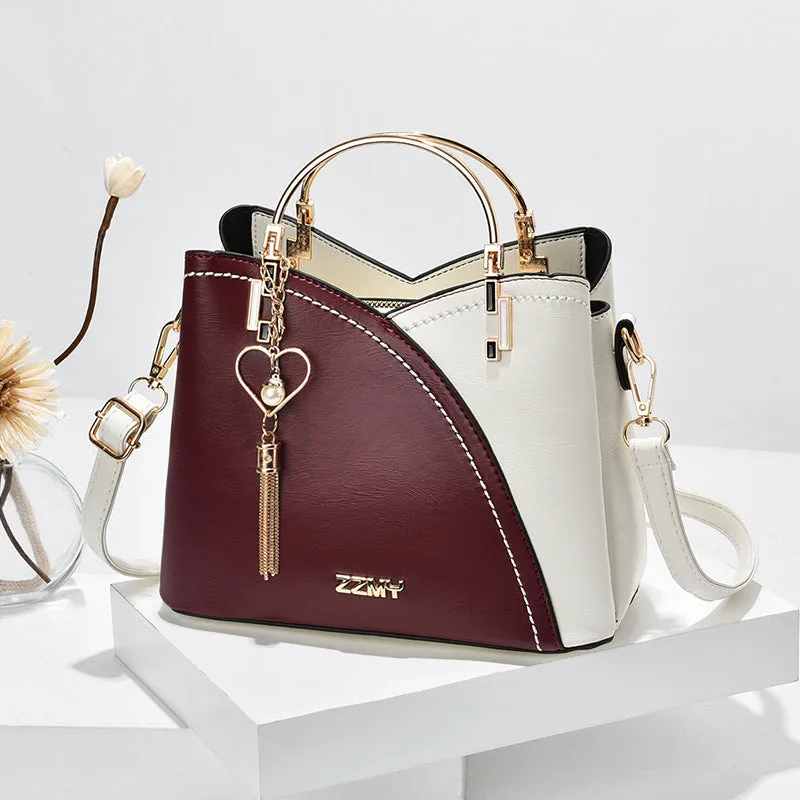 Color Block Tassel Charm Handbag - GlamzLife