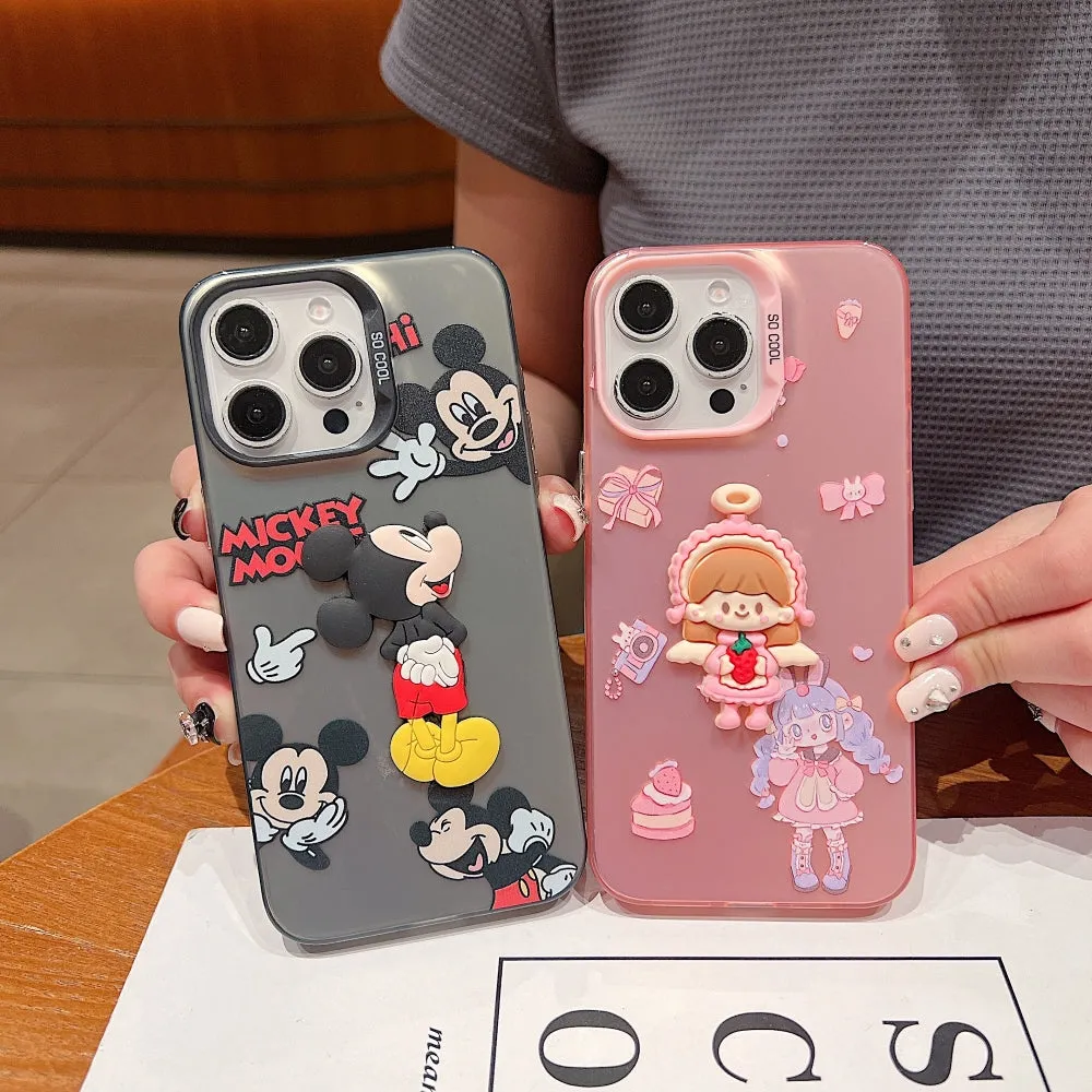 Colorful Printed and 3D Embossed Cartoon Phone Case - Samsung A34