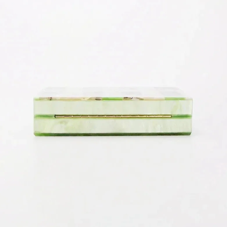 Cora Marble Checks Acrylic Box Clutch