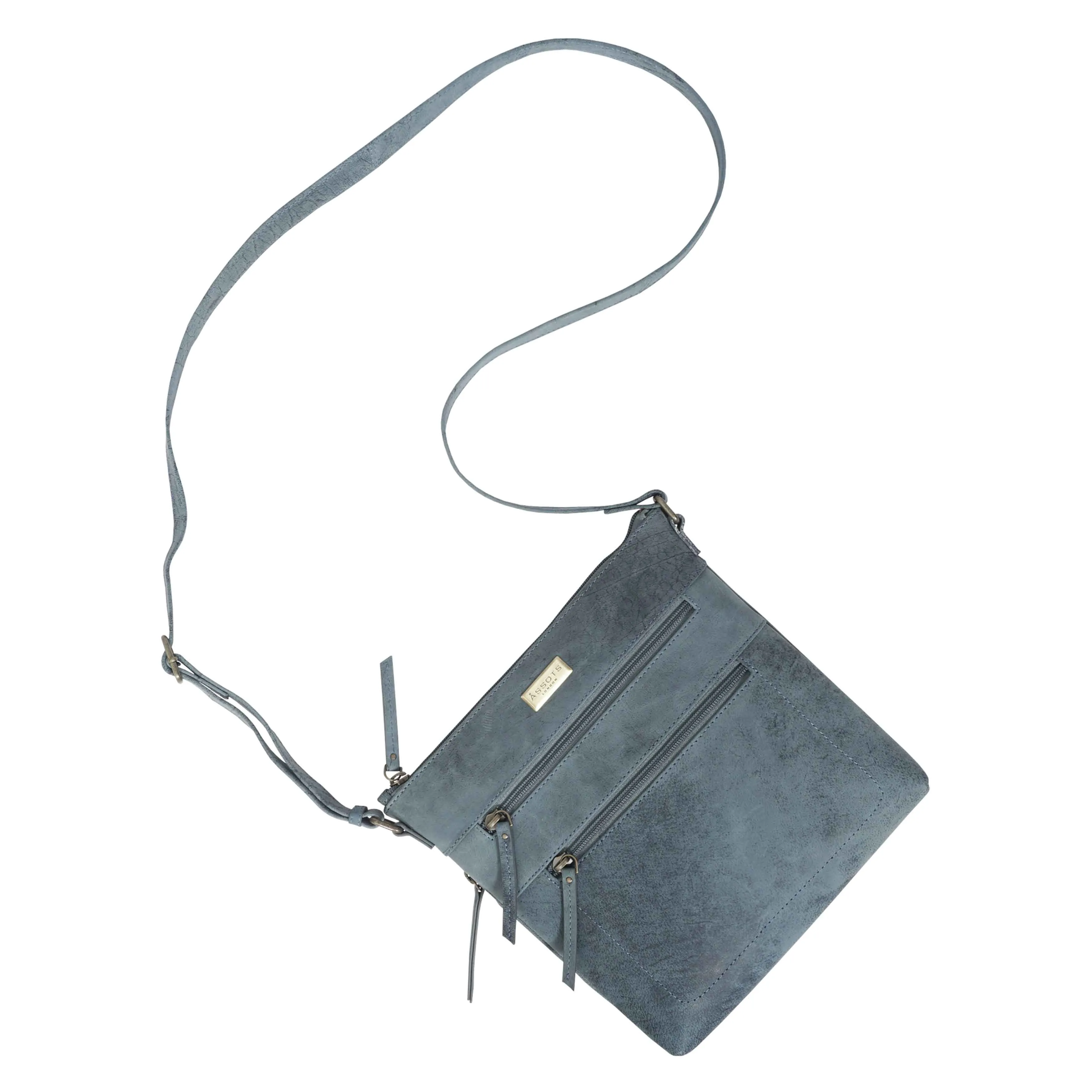 'CORI' Denim Distressed  Real Leather Crossbody Bag