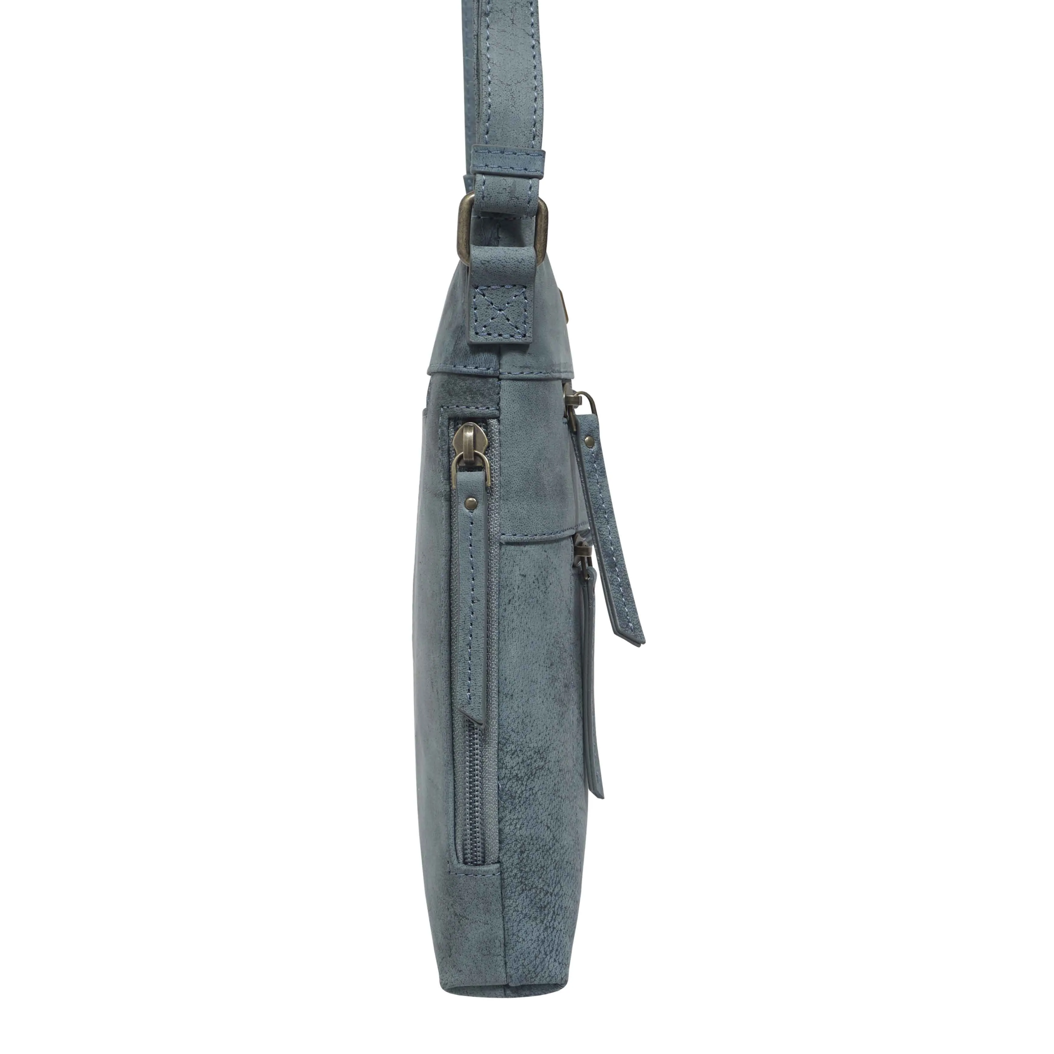 'CORI' Denim Distressed  Real Leather Crossbody Bag