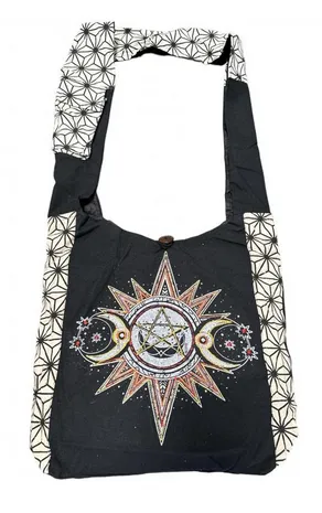 Cotton Embroidered Pentagram Bag